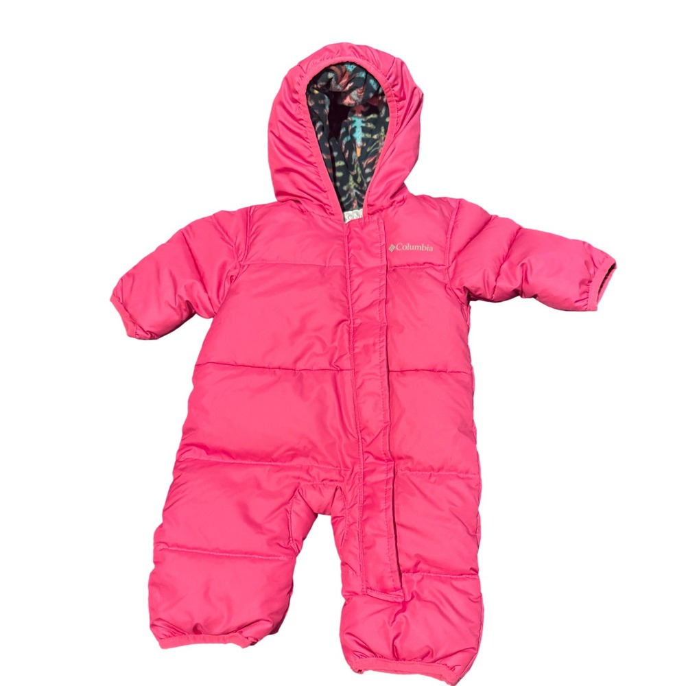 Columbia Snuggly Bunny Bunting Pink Insulated Snowsuit Infant 0-3 Months